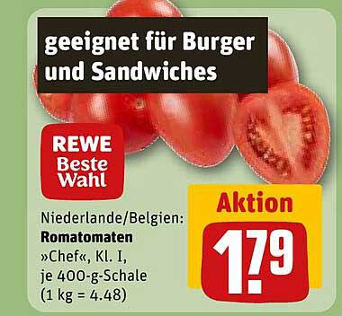 geeignet für Burger und Sandwiches