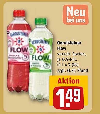 Gerolsteiner Flow versch. Sorten, je 0,5-l-Fl.