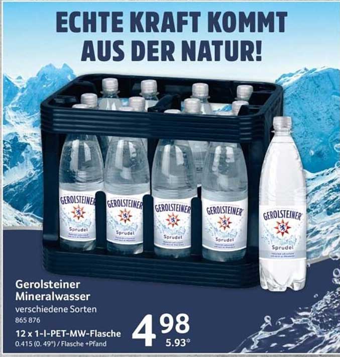 Gerolsteiner Mineralwasser verschiedene Sorten 865 876 12 x 1-l-PET-MW-Flasche