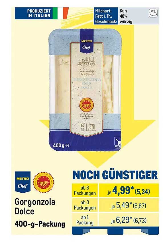 Gorgonzola Dolce 400-g-Packung