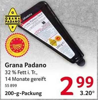 Grana Padano 32 % Fetti. Tr., 14 Monate gereift 200-g-Packung