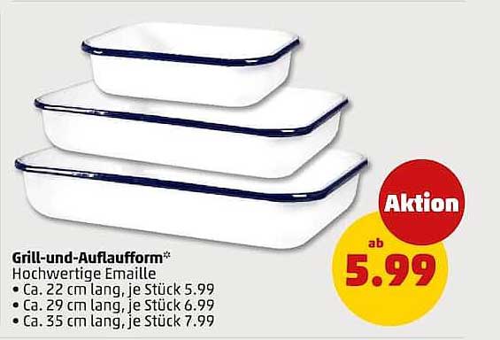 Grill-und-Auflaufform** Hochwertige Emaille