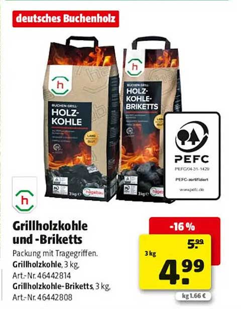 Grillholzkohle und -Briketts