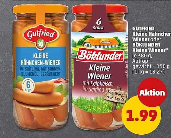 Gutfried Kleine Hähnchen-Wiener im Saitling, mit Sonnenblumenöl, geräuchert