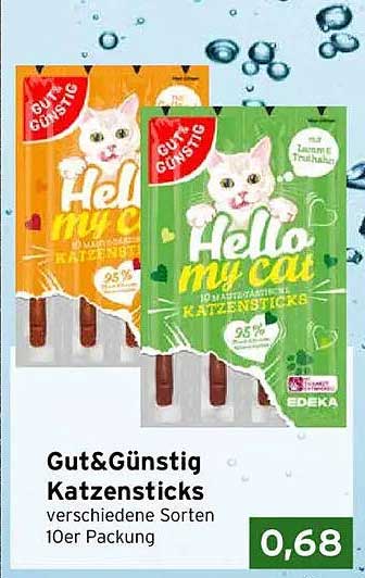 Gut&Günstig Katzensticks verschiedene Sorten 10er Packung