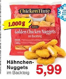 Hähnchen-Nuggets im Backteig