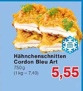 Hähnchenschnitten Cordon Bleu Art