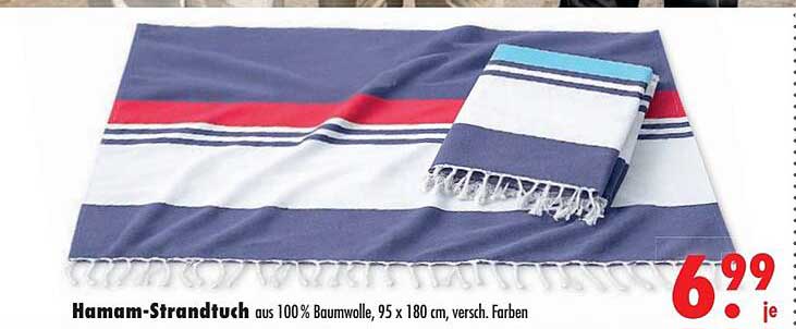 Hamam-Strandtuch aus 100 % Baumwolle, 95 x 180 cm, versch. Farben