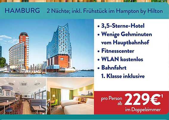 HAMBURG 2 Nächte; inkl. Frühstück im Hampton by Hilton
