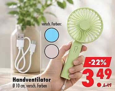 Handventilator Ø 10 cm, versch. Farben