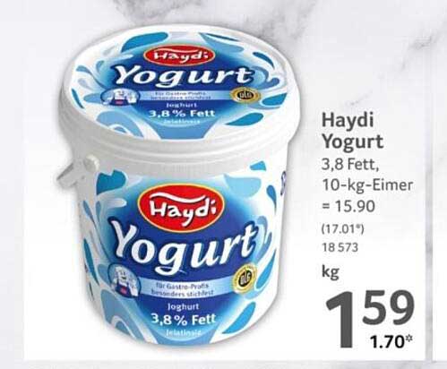 Haydi Yogurt 3,8%, 10-kg-Eimer = 15.90