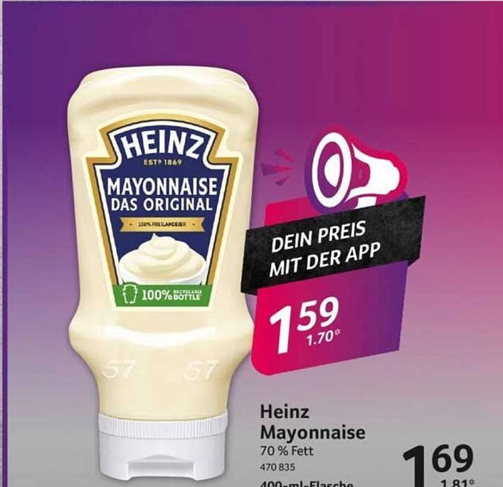 Heinz Mayonnaise 70 % Fett 400-ml-Flasche