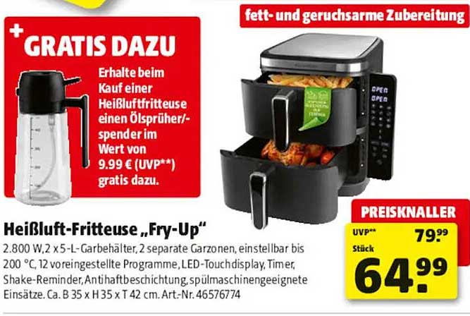 Heißluft-Fritteuse „Fry-Up“