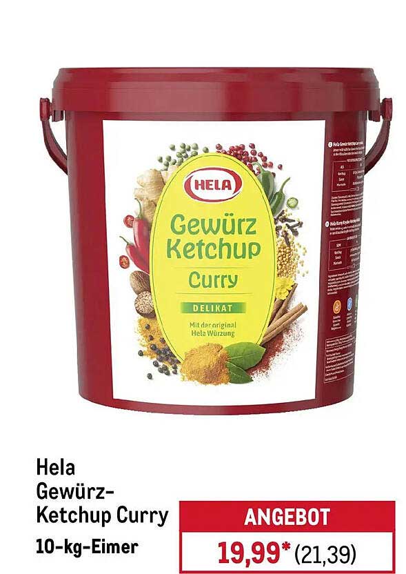 Hela Gewürz-Ketchup Curry 10-kg-Eimer
