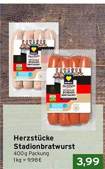 Herzstücke Stadionbratwurst 400 g Packung