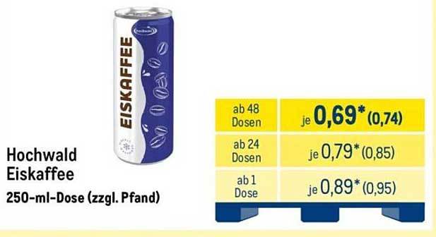 Hochwald Eiskaffee 250-ml-Dose (zzgl. Pfand)