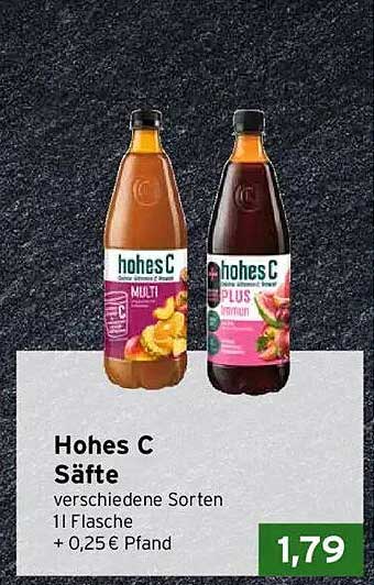 Hohes C Säfte verschiedene Sorten 1 l Flasche + 0,25 € Pfand