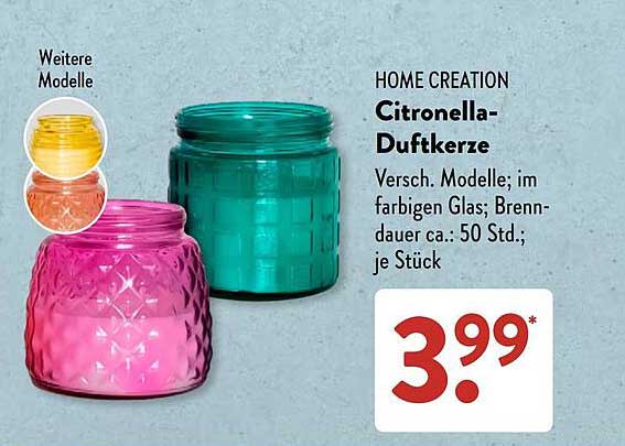 HOME CREATION Citronella-Duftkerze