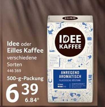 Idee oder Eilles Kaffee verschiedene Sorten 500-g-Packung