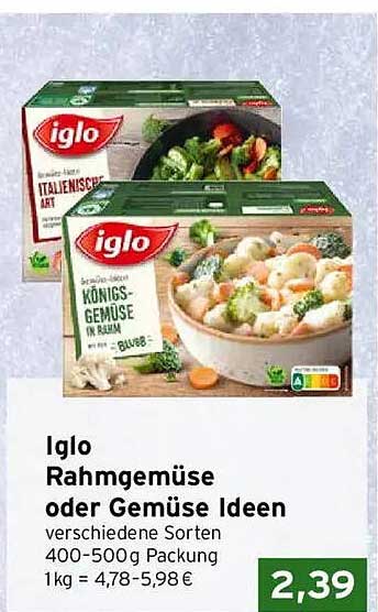 Iglo Rahmgemüse oder Gemüse Ideen