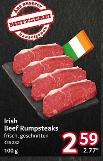Irish Beef Rumpsteaks frisch, geschnitten