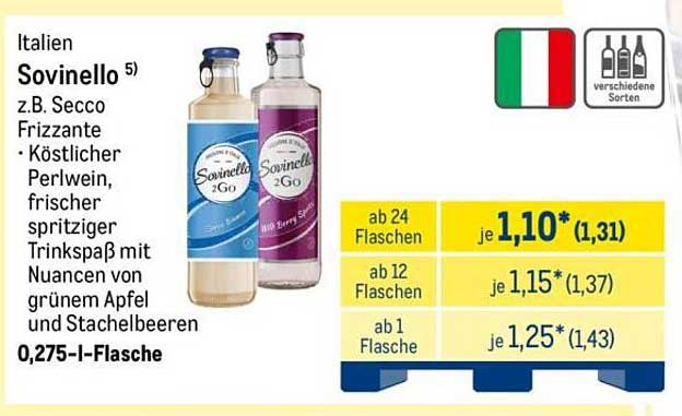 Italien Sovinello z.B. Secco Frizzante