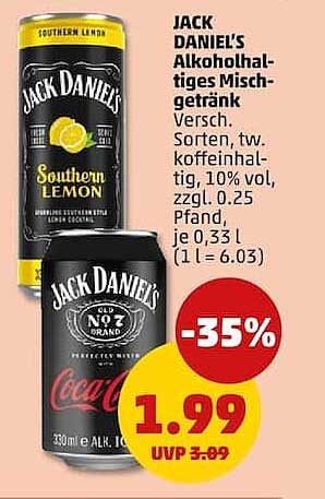 JACK DANIEL'S Alkoholhaltiges Mischgetränk