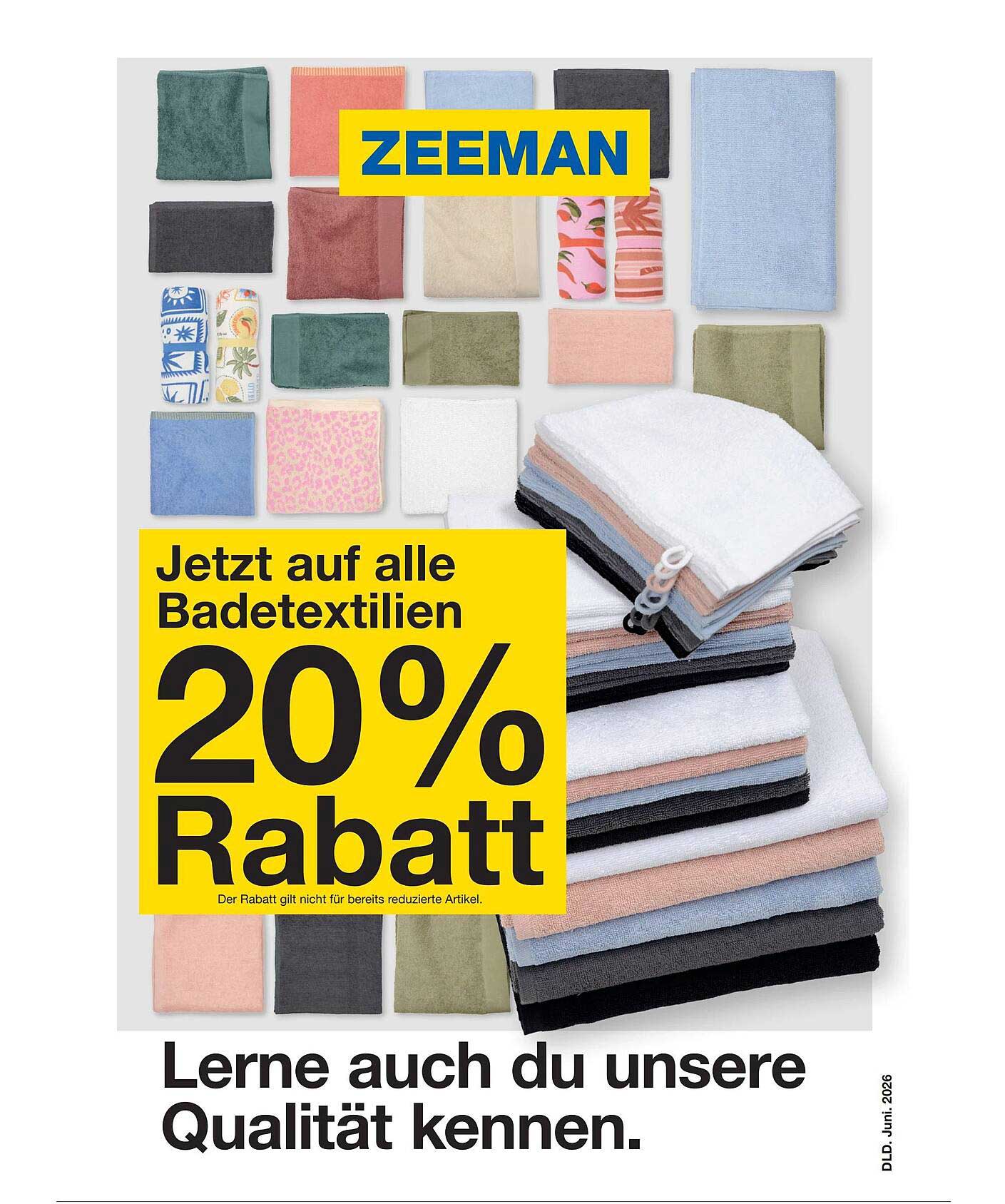 Jetzt auf alle Badetextilien 20% Rabatt