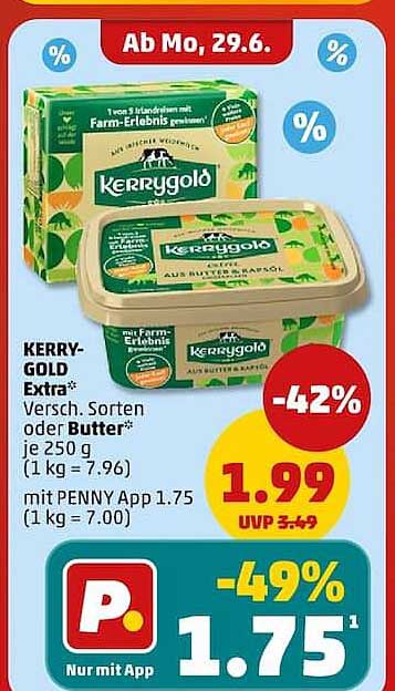 KERRY-GOLD Extra* Versch. Sorten oder Butter* je 250 g (1 kg = 7.96)