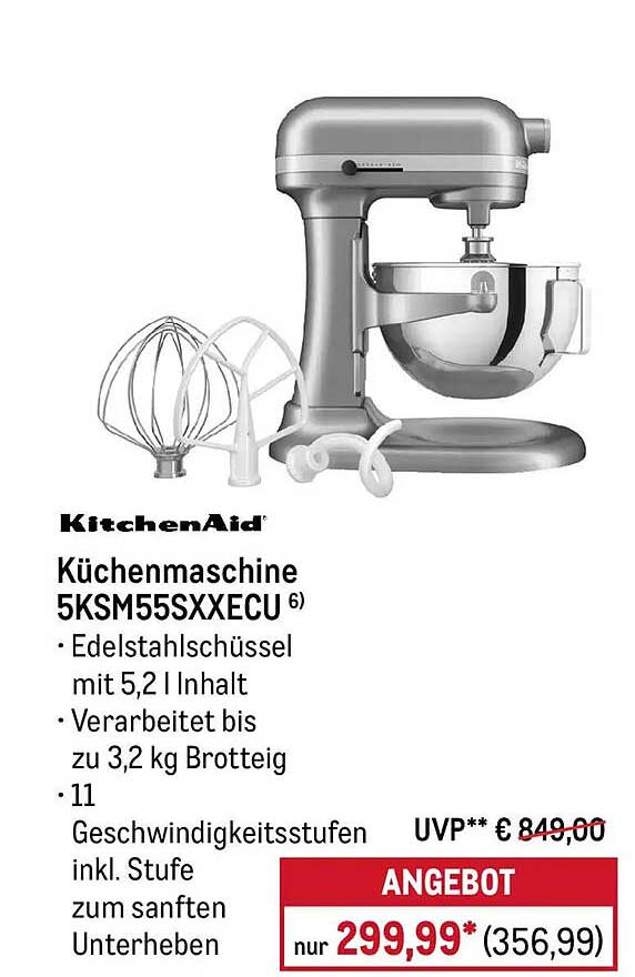 KitchenAid Küchenmaschine 5KSM55SXXECU