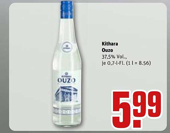 Kithara Ouzo 37,5% Vol., je 0,7-l-Fl. (1 l = 8.56)