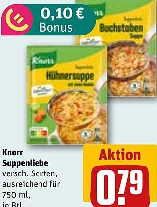 Knorr Suppenliebe versch. Sorten, ausreichend für 750 ml, je Ptl