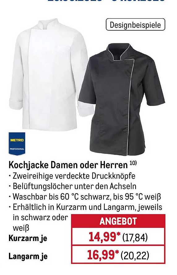 Kochjacke Damen oder Herren