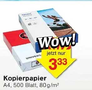 Kopierpapier A4, 500 Blatt, 80g/m²
