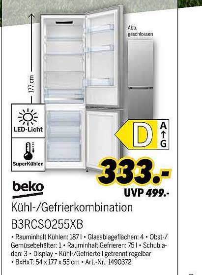 Kühl-/Gefrierkombination B3RCSO255XB