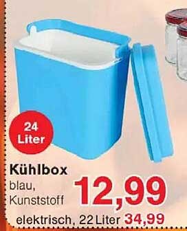 Kühlbox blau, Kunststoff, elektrisch, 22 Liter