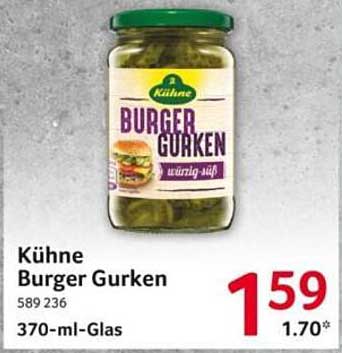 Kühne Burger Gurken 370-ml-Glas