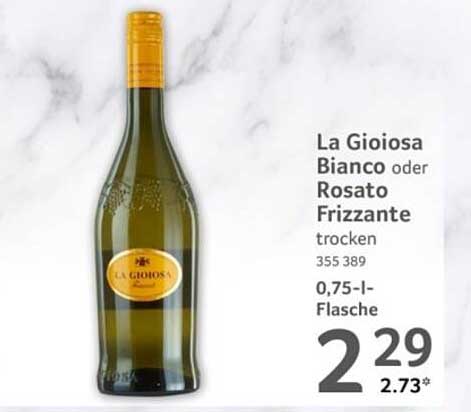 La Gioiosa Bianco oder Rosato Frizzante trocken 0,75-l-Flasche