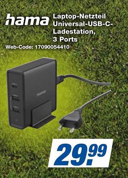 Laptop-Netzteil Universal-USB-C-Ladestation, 3 Ports