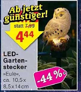 LED-Gartenstecker »Eule« ca. 10,5 x 8,5 x 14 cm