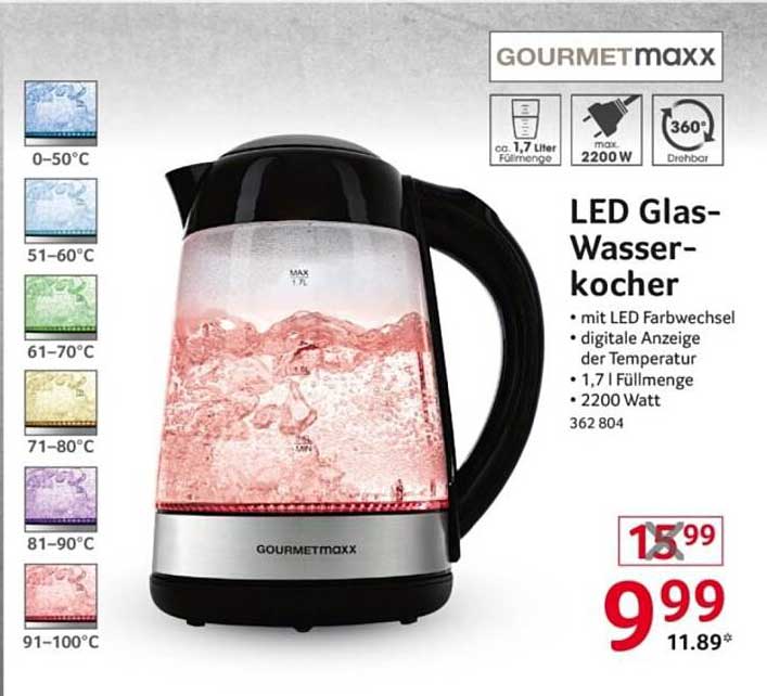 LED Glas-Wasserkocher