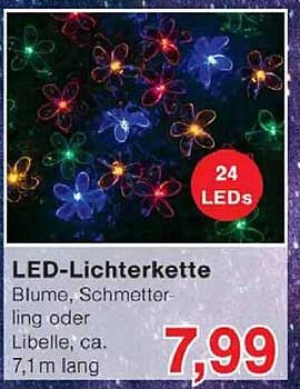 LED-Lichterkette Blume, Schmetterling oder Libelle, ca. 7,1 m lang