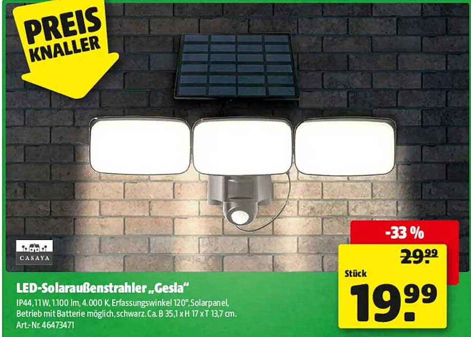 LED-Solaraußenstrahler „Gesla“