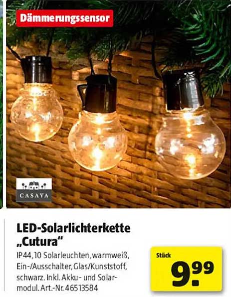 LED-Solarlichterkette „Cutura“