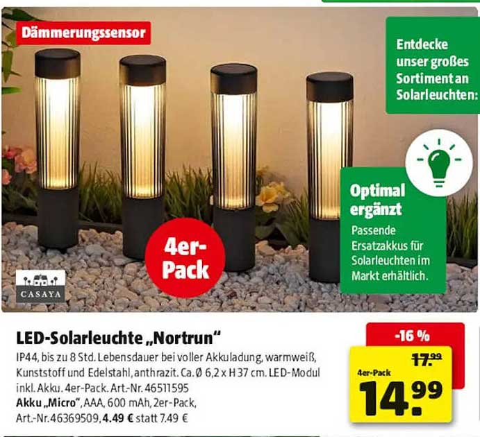 LED-Solarlleuchte „Nortrun“