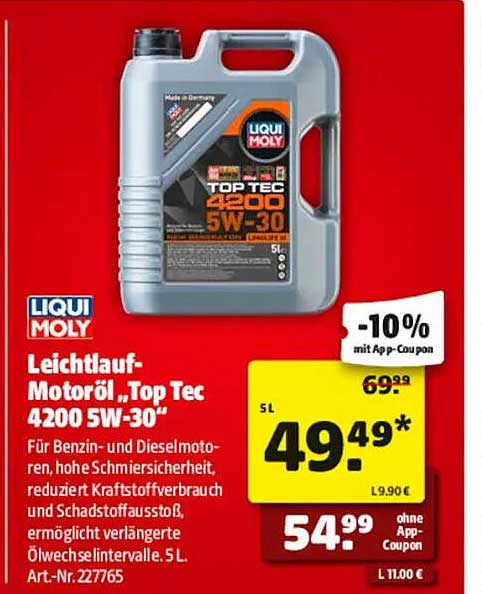 Leichtlauf-Motoröl „Top Tec 4200 5W-30“