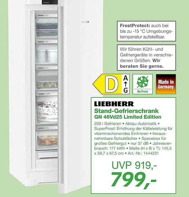 LIEBHERR Stand-Gefrierschrank GN 46Vd25 Limited Edition