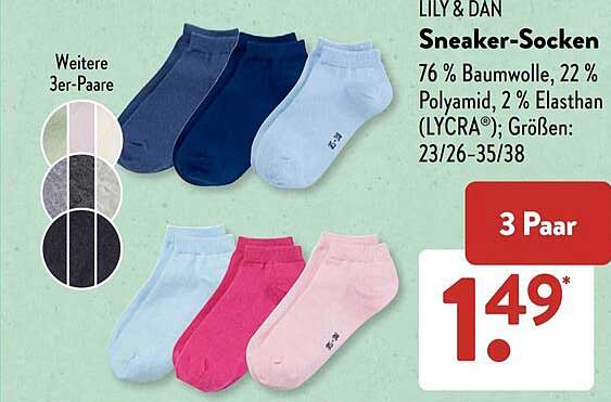 LILY & DAN Sneaker-Socken
