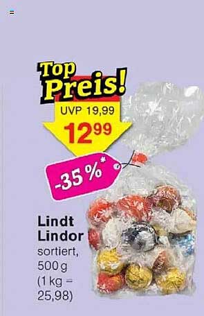 Lindt Lindor sortiert, 500 g (1 kg 25,98)