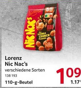 Lorenz Nic Nac’s verschiedene Sorten 110-g-Beutel